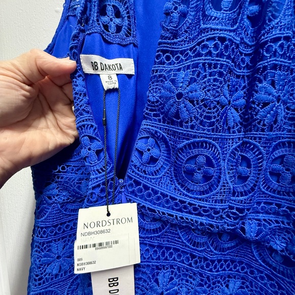 BB Dakota Royal Blue Lace Mini Dress - Picture 4 of 4